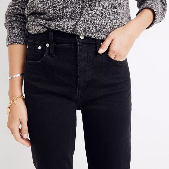 MADEWELL Classic Straight High Rise Denim Jean : Black 31 W Sz 10 - 12 - Picture 14 of 14